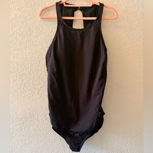 SPEEDO Endurance Plus High Neck Black One Piece Swimsuit Women’s Size 18